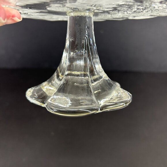 Mikasa Holiday Classics Christmas Crystal Footed Pedestal Bon Bon 9" shallow bow - Picture 9 of 11